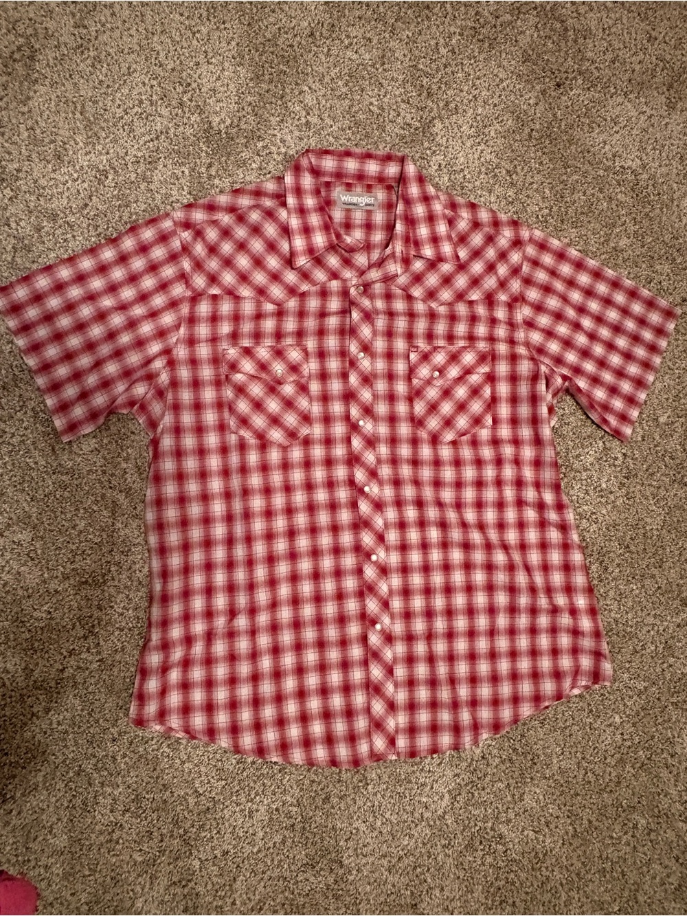 Wrangler Red Plaid Short-Sleeve Western Shirt - Size XL